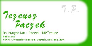 tezeusz paczek business card